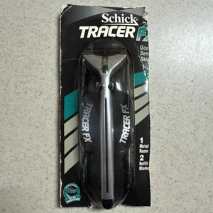 Vintage 1995 SCHICK TRACER FX, One Metal Razor Handle Two Refill Blades - Bild 1 von 3
