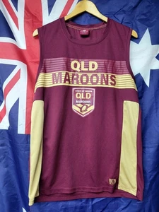QLD Maroons State of Origins Rugby League Supporters Singlet Large - Bild 1 von 6