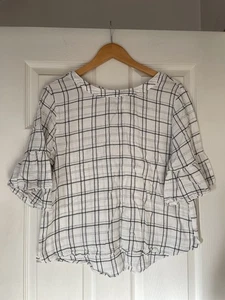 Blusa elegante Susina para mujer talla grande L Nordstrom a cuadros con lazo trasero - Imagen 1 de 4