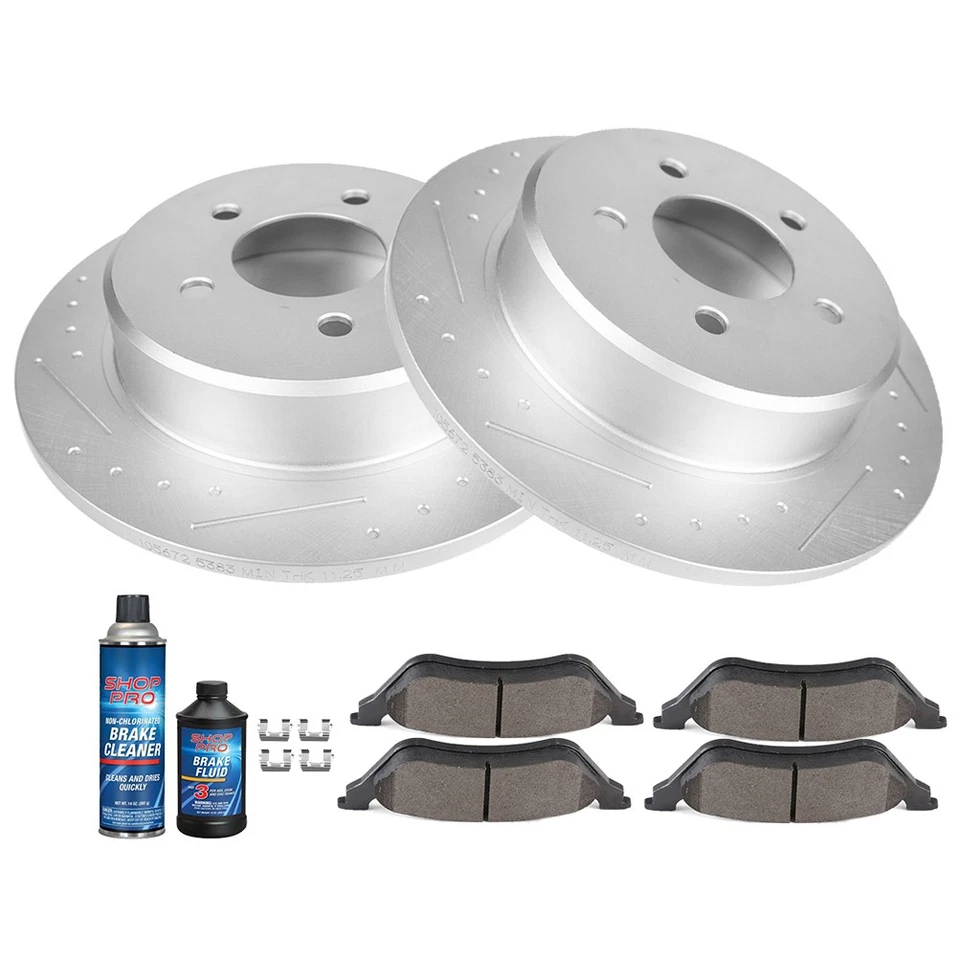 Rotores de freno traseros y pastillas de cerámica para Chrysler Voyager Dodge Grand Caravan 2003 Foto 1 de 4