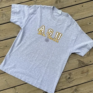 Vintage 90s Arizona State ASU Sun Devils T Shirt Size L Heather Gray  - Picture 1 of 11