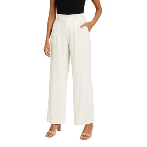 Aktuelle Air Los Angeles Damen Hose weiß Plissee schick weites Bein Größe M - Bild 1 von 10
