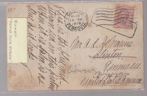1918 ITALIAN POSTCARD TO USA GENOVA CORSA ITALIA - Picture 1 of 2