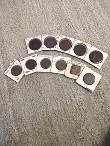 1824-1857 CANADA BANK TOKENS 22 COIN LOT FINE/XF HALF PENNY(17) & ONE PENNY(5) - Picture 1 of 2