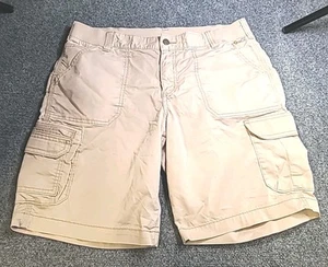 Carhartt Straight Fit Force Madden Cargo Shorts Womens Size 16 Khaki - Picture 1 of 7