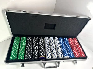 Juego de fichas de póker estilo casino BCG 500 piezas 5 colores con estuche de transporte de aluminio - Imagen 1 de 2