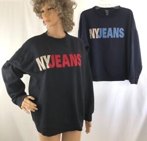 Women's NY Jeans, NY & Co, Sweatshirt, Appliqued Logo, Size Medium