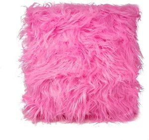 Mongolian Faux Fur Cushion Cover in Bright Candy Pink 45cm x 45cm - Picture 1 of 1