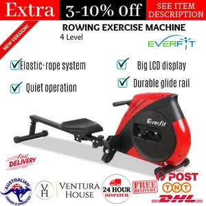 Everfit 4 Level Resistance Exercise Rowing Machine Home Gym Fitness Equipment - Picture 1 of 12