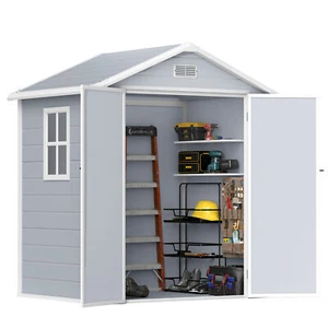 Resin Tools Shed for Backyard 6x4.4ft All-Weather Outdoor Storage House w/ Floor - Picture 1 of 11