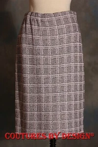 St John Knits Metallic Tweed Windowpane Skirt Black Multi Silver SZ 6 NWT - Picture 1 of 4