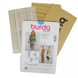 Burda Style 7392 Dress Jumper Pattern Sizes 18-34 Uncut Cold Shoulder Elastic - Picture 1 of 8