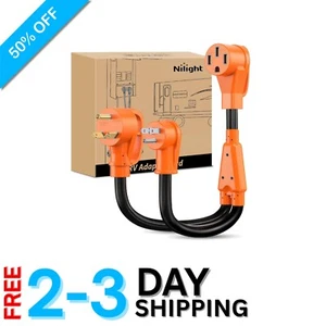 NEMA Certified RV Adapter Cord - 15 & 30 Amp to 50 Amp Y Splitter for Camping - Picture 1 of 11