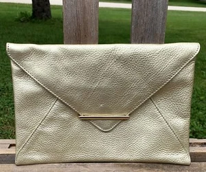 Black Label by Chicos Gold Clutch Purse (P1030) - Picture 1 of 5