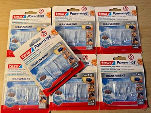 14 x Tesa Powerstrips Self-Adhesive Deco Hooks Transparent - 7 Packs of 2 - 860 - Picture 1 of 5