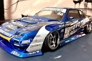 Shibata 1/10 RC Car Painted Body Nissan D-MAX 180SX DRIFT SPEC body only - Picture 1 of 7