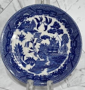Platillos de sauce azul 6” artículos de transferencia hechos en Japón lote de 2 de colección - Imagen 1 de 3