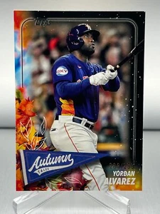 2024 Topps ACTUALIZACIÓN YORDAN ALVAREZ CUENTOS DE OTOÑO NEGRO PARALELO/299 ASTROS AT-46 - Imagen 1 de 2