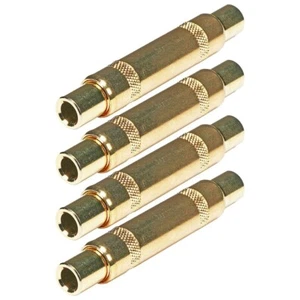 4x 6.35mm 1/4" TRS Stereo Female to Female Coupler Audio Adapter Connector Gold - Picture 1 of 3