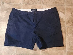 Men's Abercrombie & Fitch Chino 5" Navy Blue Shorts Stretch Size 38 - Picture 1 of 4