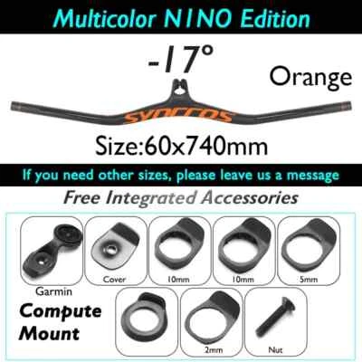 -8/-17/-25 Degree Full Carbon Fiber Mountain Bike Integrated Handlebar with Stem Foto 1 de 4