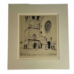 BRUNO CROATTO - Trieste San Giusto CATHEDRAL Church Italy - Signed Engraving - Picture 1 of 8