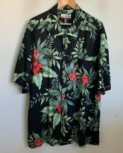 Havana Jacks Cafe Hemd schwarz geblümt bunt Kurzarm Knöpfe Tasche Gr. XXL - Bild 1 von 4