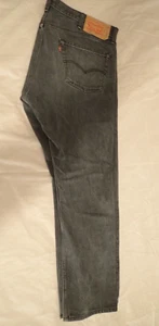 Levis 501 Jeans Mens Salt/Pepper Straight Leg Button Fly Denim 100% Cotton 42X32 - Picture 1 of 5