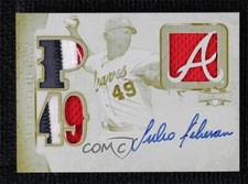 2014 Topps Triple Threads Patch Auto Printing Plate Yellow 1/1 Julio Teheran