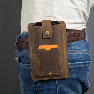 4.7"-6.7" Cell Phone Belt Pack Bag Loop Waist Holster Pouch Anti-thief Button - Picture 1 of 11