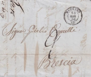 C19517-LOMBARDO VENETO, PREF., DA BERGAMO A BRESCIA, A PIETRO CAPRETTI, 1860 - Picture 1 of 2