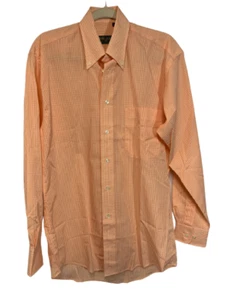 DRESS SHIRT -S- BUTTON DOWN ORANGE STRIPE by TOM JAMES - Picture 1 of 6