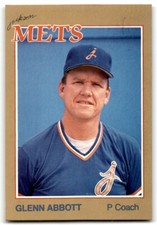 1988 Grand Slam Baseball Card Glenn Abbott b Jackson Mets #5