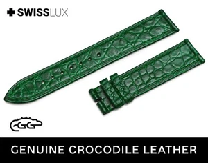 Crocodile Alligator Leather For MAURICE LACROIX Watch GREEN Strap Band Clasp SQ - Picture 1 of 11