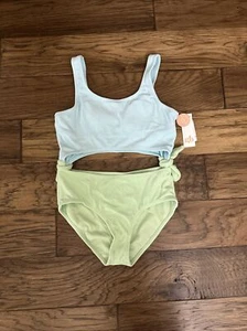 Girl GB Swimsuit One Piece Green/blue Terry Cloth Style Youth SiZe 16 NWT - Picture 1 of 7