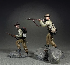 BRITAINS CIVIL WAR CONFEDERATE 31483 TWO CONFEDERATE INFANTRY SCRAMBLING UP - Picture 1 of 3