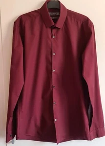 Mens Slim fit Primark long sleeve shirt - Burgandy- size 15 inch collar - Picture 1 of 6