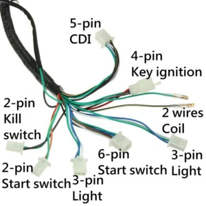 Electric Wiring Harness Set CDI Stator Kit for 50CC 70CC 90CC 110CC GO KART ATV - Picture 1 of 8