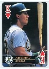 1992 Bicycle Baseball Aces Playing Card - Heart - Jose Canseco - Oakland A's