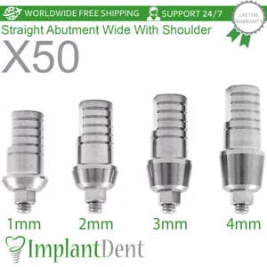 50x Dental Straight Shoulder Prosthetic Wide Platform Titanium Int Hex 2.42mm - Picture 1 of 4