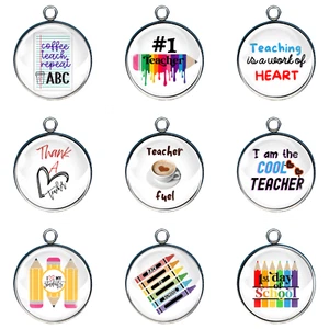 Lehrer / Back to School 1 - Glas Cabochon Charms, Schmuckherstellung Charms - Bild 1 von 20