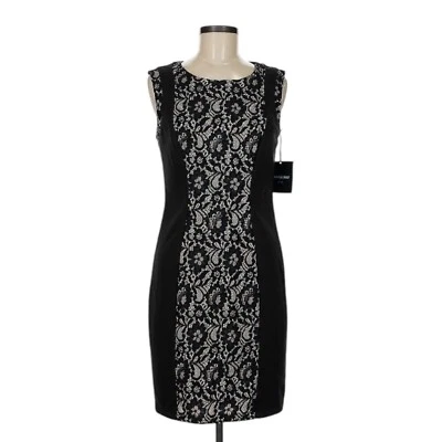 Vestido lápiz de encaje negro Cynthia Rowley para mujer 8 caprichosos cóctel NUEVO con etiqueta Foto 1 de 4