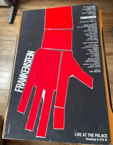 "Tarjeta de ventana ""Frankenstein"" BROADWAY 1981 FLOP John Carradine Palace Theatre" - Imagen 1 de 1