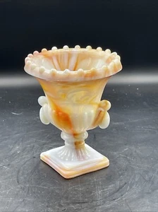 VOGUE Mercantile Co Akro Agate Slag Glass Toothpick holder Urn 3 1/4" - Picture 1 of 10