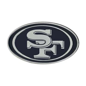 San Francisco 49ers Premium Solid Metal Logo Car Truck Emblem Decal Chrome Auto - Picture 1 of 1