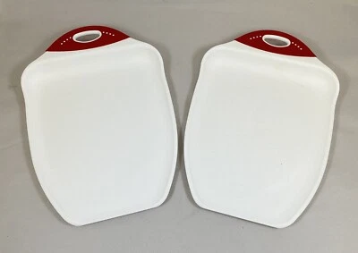 (2) TABLAS DE CORTAR DEXAS CHULETA Y CUCHARA ROJA Y BLANCA 13" X 9,5", USADAS Foto 1 de 4