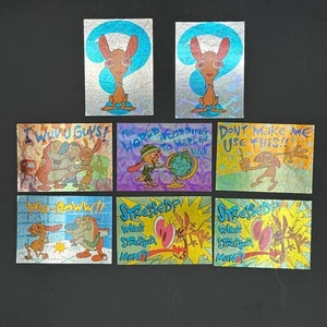1993 Topps Nickelodeon Ren & Stimpy Foil Prismatic 8 Card Lot - Picture 1 of 18