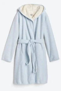 100% UGG 1103683 Blue Portola Reversible Women's Hoodie Sweater Cardigan Robe - Picture 1 of 3