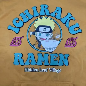 Naruto Shippuden Hoodie Men Yellow Ichiraku Ramen Pullover Sweatshirt XL - Picture 1 of 10