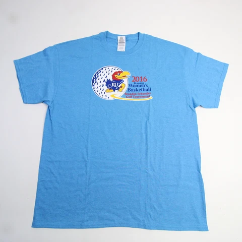 Kansas Jayhawks Gildan Ultra Cotton Short Sleeve Shirt Men's Light Blue Used Cover